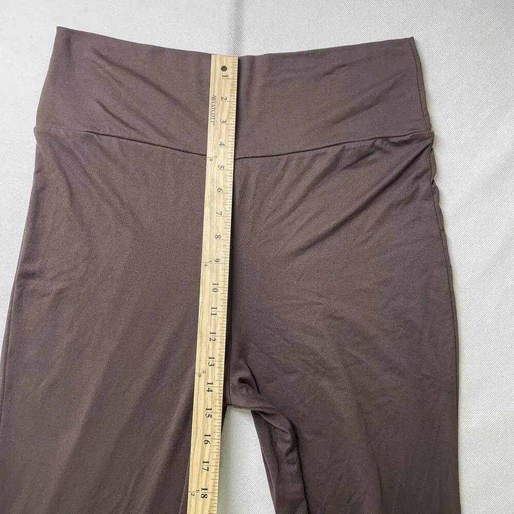 Sunday Retreat Brown Pull On Flare Pants Wide Waistband Women Size XL